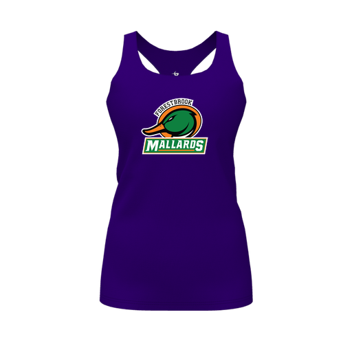 [FT0TRBPP-FYS-LOGO1] Decker Racerback Tank Top (Female Youth S, Purple, Logo 1)