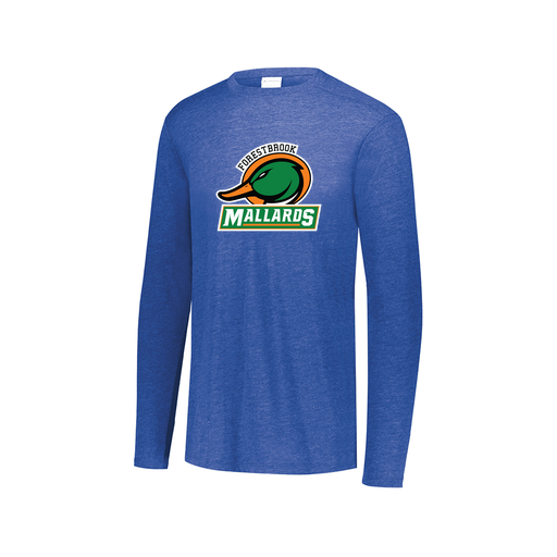 [3075.U55.XS-LOGO1] Decker Men's Tri-Blend T-Shirt - Long Sleeve (Adult XS, Royal, Logo 1)