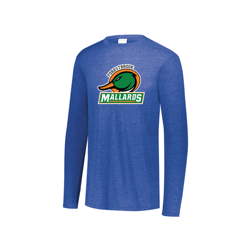 [FTLCUBRY-YS-LOGO1] Decker Youth Tri-Blend T-Shirt - Long Sleeve (Youth S, Royal, Logo 1)