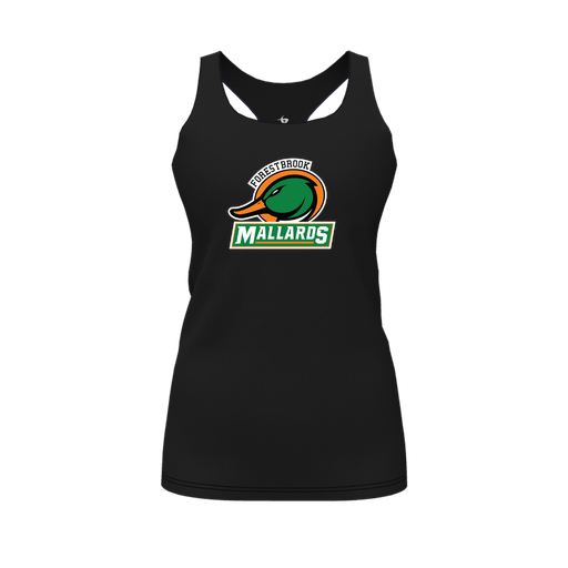 [CUS-DFW-RCBK-PER-BLK-FYS-LOGO1] Racerback Tank Top (Female Youth S, Black, Logo 1)
