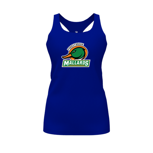 [CUS-DFW-RCBK-PER-RYL-FYS-LOGO1] Racerback Tank Top (Female Youth S, Royal, Logo 1)