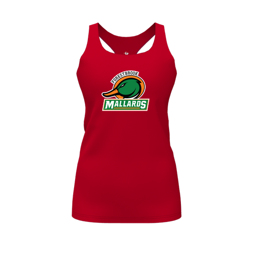 [CUS-DFW-RCBK-PER-RED-FYS-LOGO1] Racerback Tank Top (Female Youth S, Red, Logo 1)