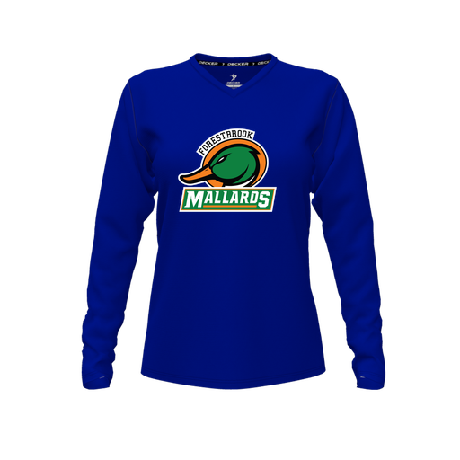 [FTLVCFRY-FYXS-LOGO1] Comfort T-Shirt (Female Youth XS, Royal, V Neck, Logo 1, Long Sleeve)