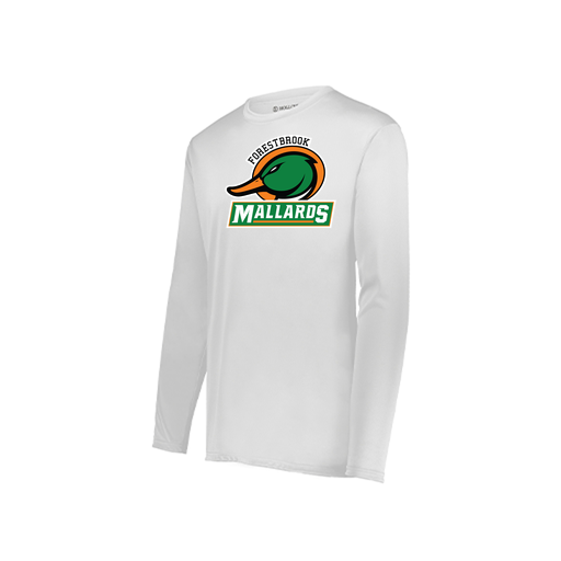 [222823.005.S-LOGO1] Youth LS Smooth Sport Shirt (Youth S, White, Logo 1)