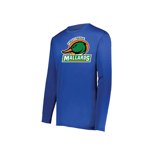 [222823.060.S-LOGO1] Youth LS Smooth Sport Shirt (Youth S, Royal, Logo 1)