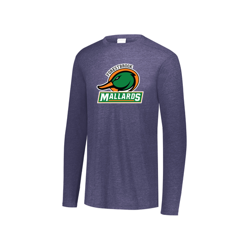 [FTLCUBNV-YS-LOGO1] Decker Youth Tri-Blend T-Shirt - Long Sleeve (Youth S, Navy, Logo 1)