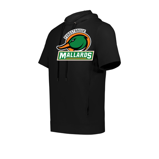 [222605.080.S-LOGO1] YOUTH VENTURA SOFT KNIT SHORT SLEEVE HOODIE (Youth S, Black, Logo 1)