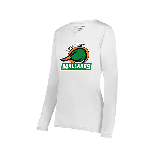 [222824.005.S-LOGO1] Ladies LS Smooth Sport Shirt (Female Adult S, White, Logo 1)