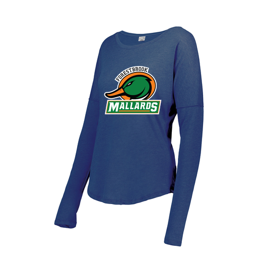 [FTLCUBRY-FAXS-LOGO1] Decker Women's Tri-Blend T-Shirt - Long Sleeve (Female Adult XS, Royal, Logo 1)